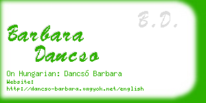 barbara dancso business card