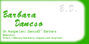 barbara dancso business card